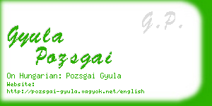 gyula pozsgai business card